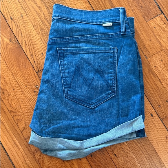 MOTHER Dark Blue Jean Shorts - Picture 4 of 5